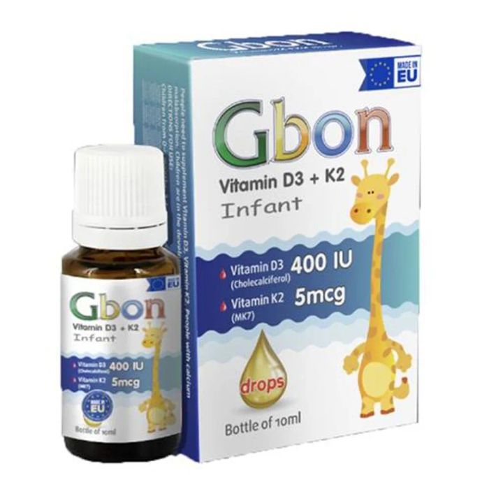 Vitamin D3 K2 Gbon 10ml, Hỗ Trợ Tăng Chiều Cao Cho Trẻ Từ Sơ Sinh