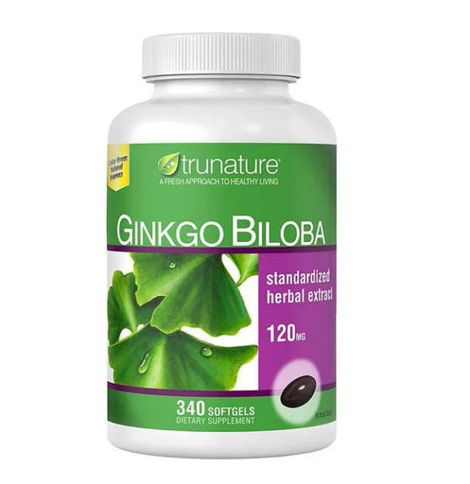 Viên uống bổ não Ginkgo Biloba 120mg Trunature