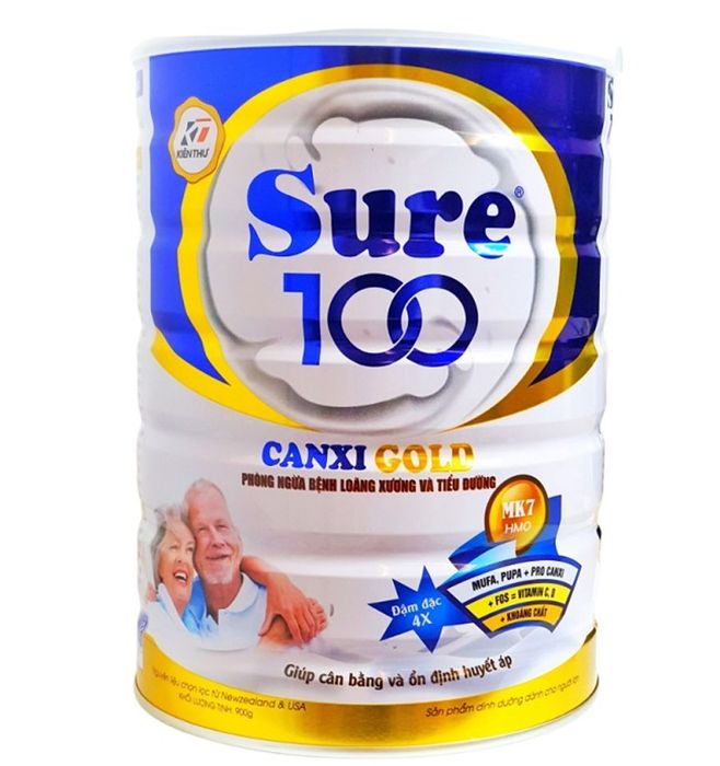 Sữa bổ sung canxi cho người trên 40 tuổi Sure 100 Canxi Gold