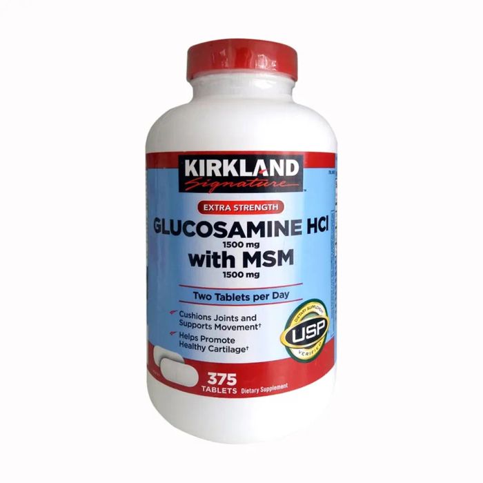 Viên uống Kirkland Glucosamine HCL 1500mg với MSM 1500mg