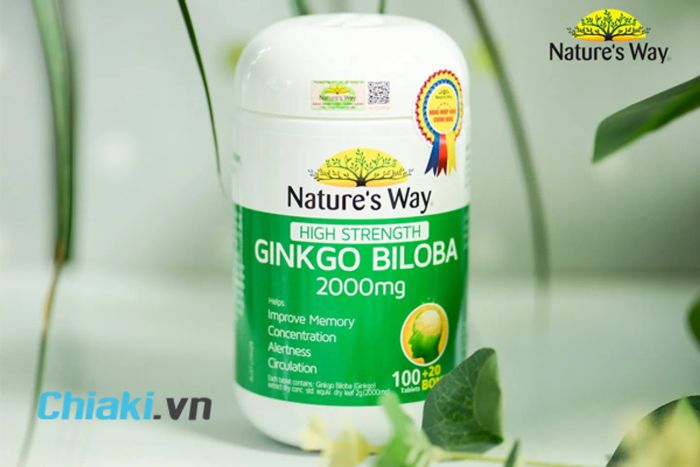 Thuốc bổ não Ginkgo Biloba 2000mg Nature Way của Úc