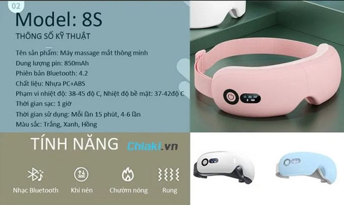 Máy massage mắt CTFAST 8S với nhiều tần số