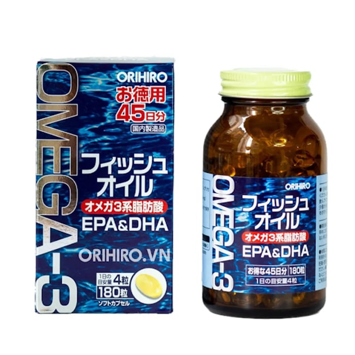 Viên Dầu Cá Bổ Não Orihiro Omega 3, sản phẩm bổ não hàng đầu từ Nhật Bản, giúp cải thiện tuần hoàn máu và dinh dưỡng não hiệu quả