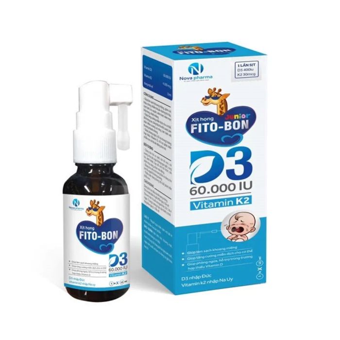 Vitamin D3 K2 dạng xịt Fito Bon Junior cho bé sơ sinh