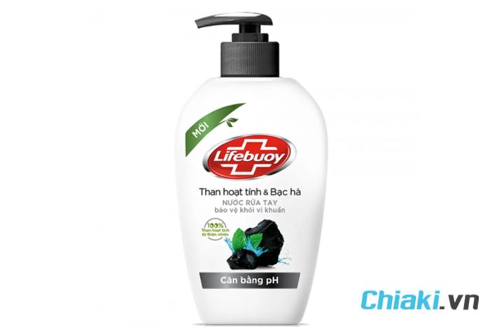 Nước rửa tay Lifebuoy than hoạt tính và bạc hà