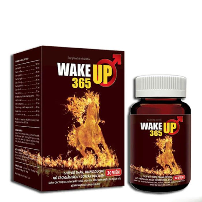 Viên Uống Bổ Thận Giảm Mãn Dục Nam Wake Up 365, Lọ 30 Viên