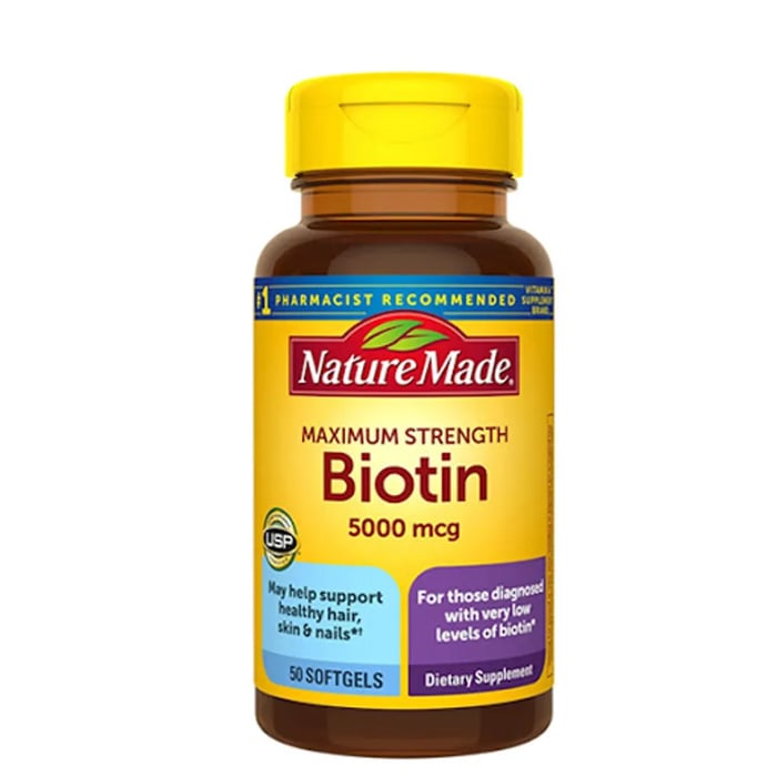 Nature Made Biotin 5000mcg - Viên Uống Hỗ Trợ Giảm Rụng Tóc, Hộp 120 viên