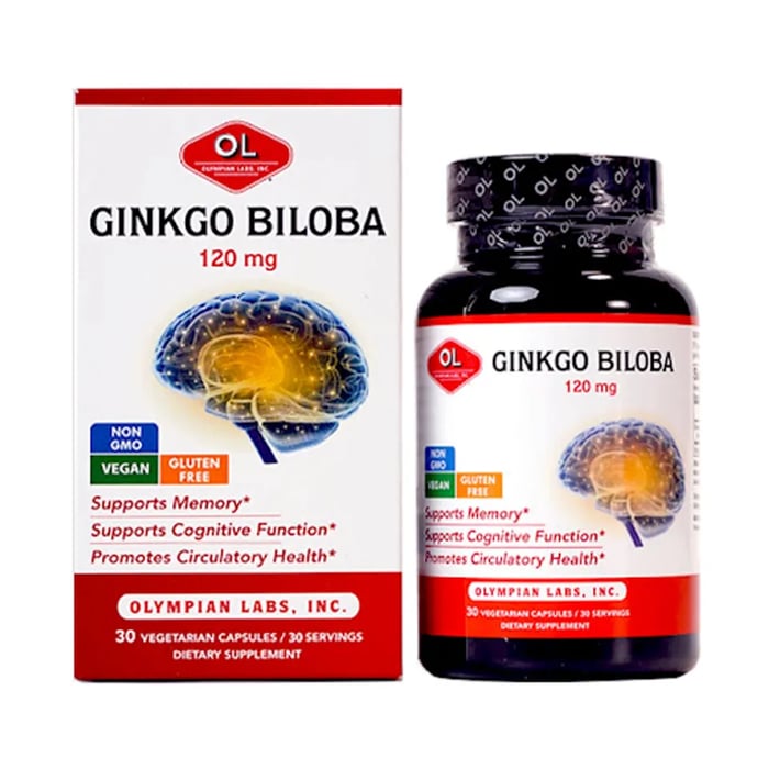 Viên Uống Ginkgo Biloba Olympian Labs, Hộp 30 Viên Bổ Não Cho Người Già