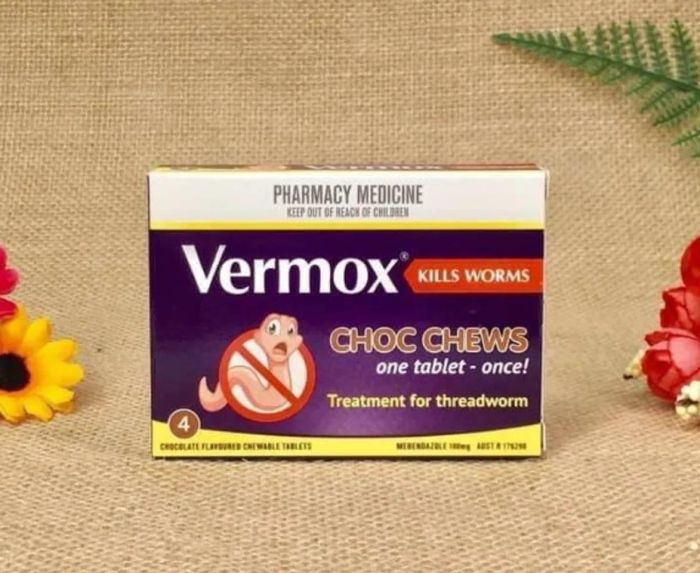 Thuốc tẩy giun sán vermox chewable 500mg