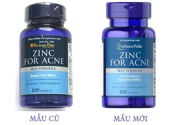 Viên Kẽm Zinc For Acne Puritan’s Pride, Mỹ