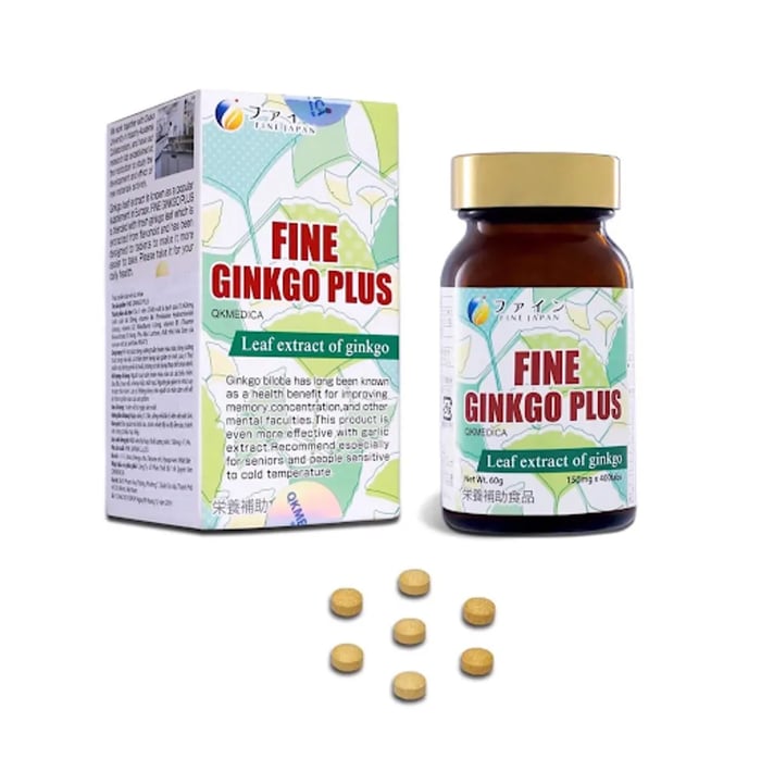 Viên Uống Bổ Não Fine Ginkgo Plus 5 Trong 1 Giảm Stress, thuốc bổ não từ Nhật Bản