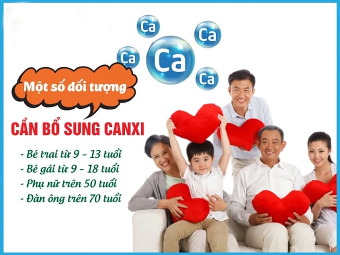 Hàm lượng canxi thích hợp tùy thuộc vào từng độ tuổi