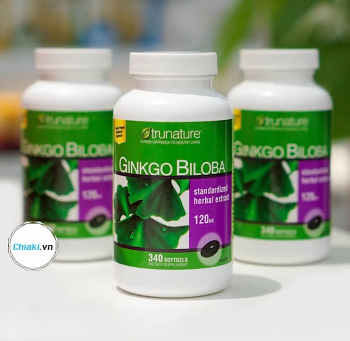 thuốc bổ não Ginkgo Biloba 120mg Trunature, Hộp 340 viên