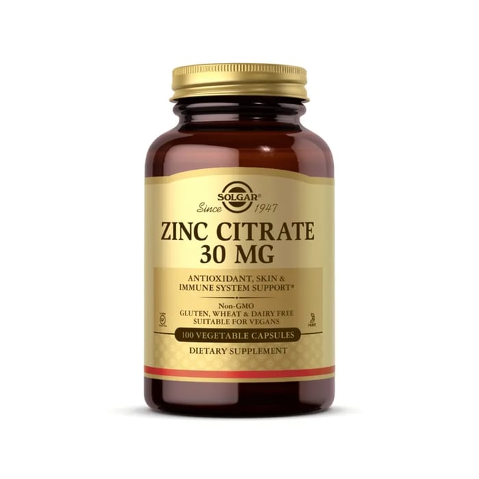 Thuốc Kẽm cho người lớn Solgar Zinc Citrate 30Mg