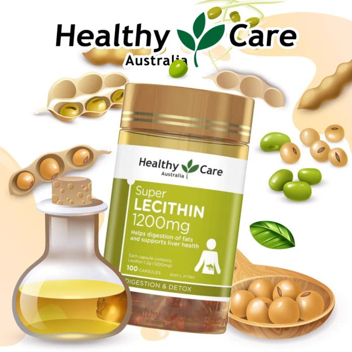 Healthy Care Super Lecithin 1200mg - Mầm Đậu Nành Úc 100 Viên