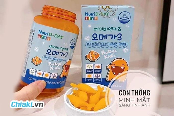 Dầu Cá Omega 3 Hàn Quốc Nutri D-Day Baby & Kids Dạng Kẹo Dẻo