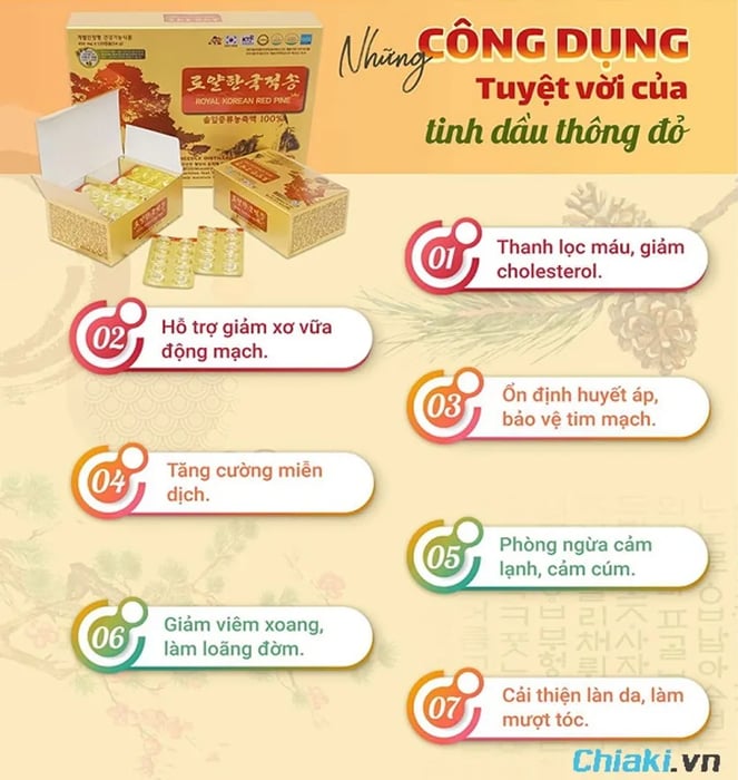 Công dụng của tinh dầu thông đỏ Hàn Quốc