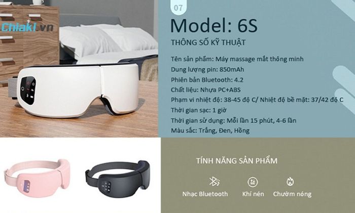 Máy massage mắt thông minh CTFAST 6S