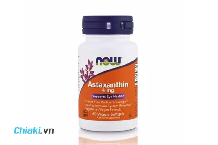 Viên uống hỗ trợ chống oxy hóa cho mắt NOW Astaxanthin