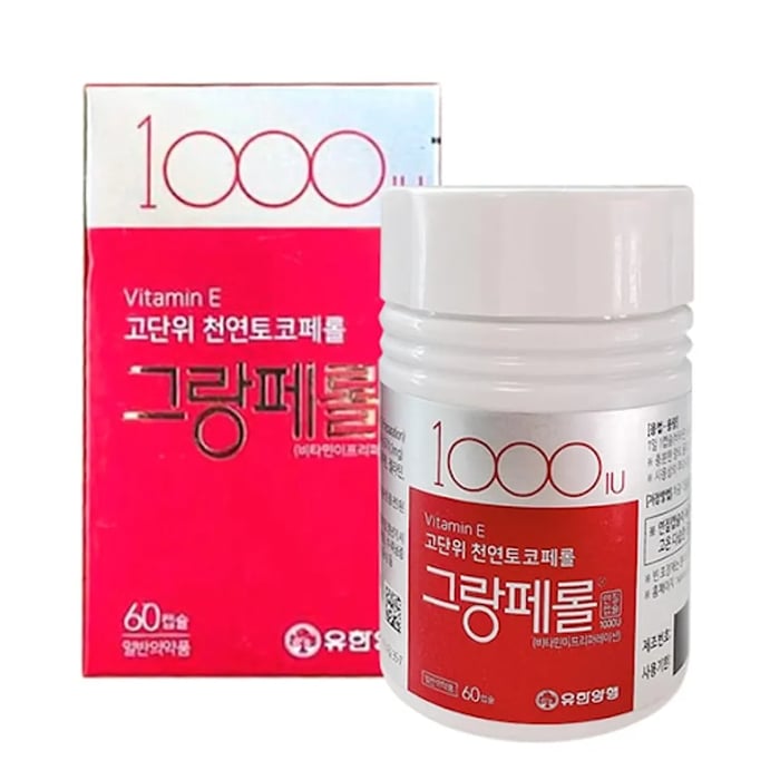 Viên Uống Vitamin E 1000IU Hàn Quốc Chính Hãng, Hộp 60 Viên