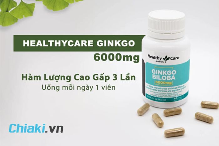 Viên Ginkgo Biloba Úc 600mg của Healthy Care