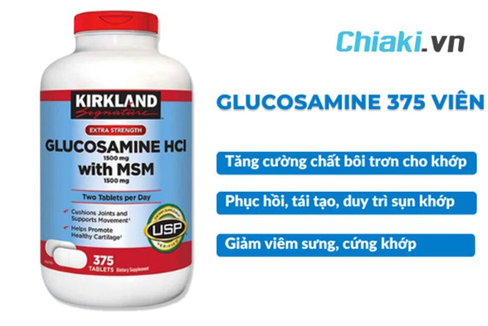 Viên uống hỗ trợ xương khớp Kirkland Glucosamine HCL với MSM