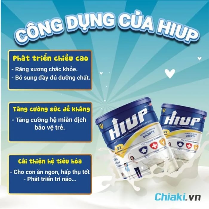 Công dụng của sữa HIUP