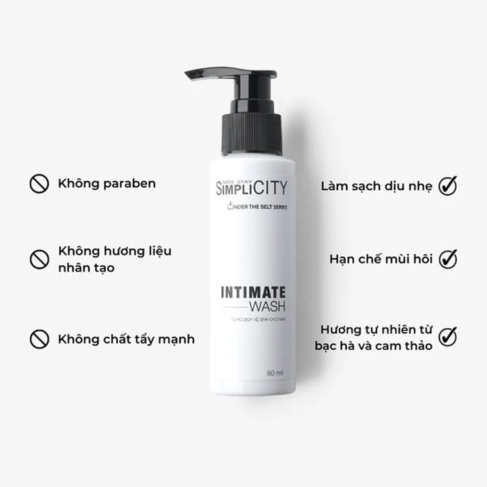 5. Sử dụng dung dịch vệ sinh nam Men Stay Simplicity Intimate Wash để bảo vệ sức khỏe vùng kín.