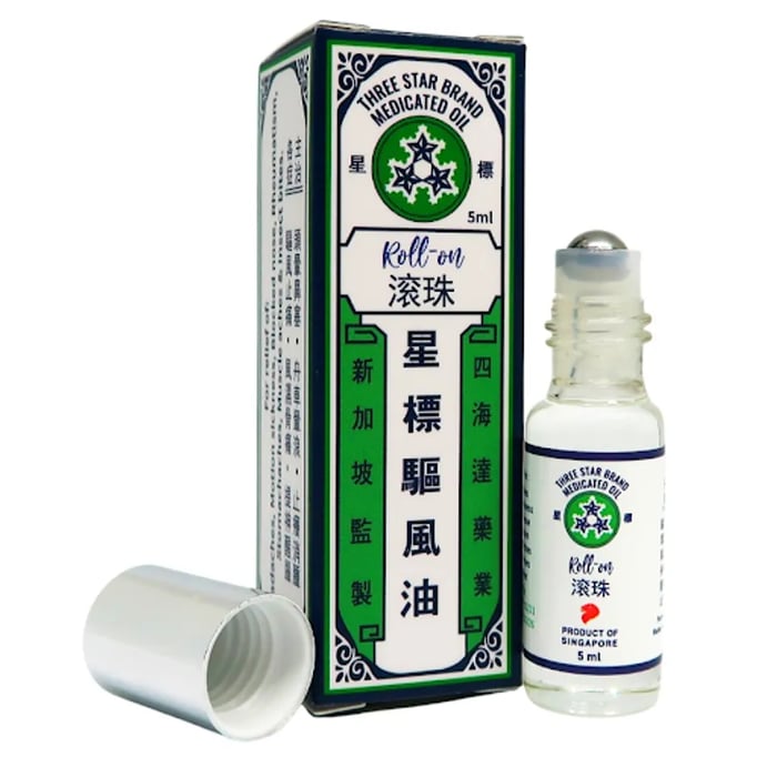 Dầu gió lăn Three Star Singapore 12ml