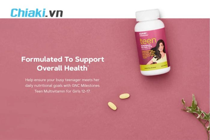 Thuốc tăng chiều cao cho phụ nữ Teen Multivitamin For Girls 12-17 GNC Milestones