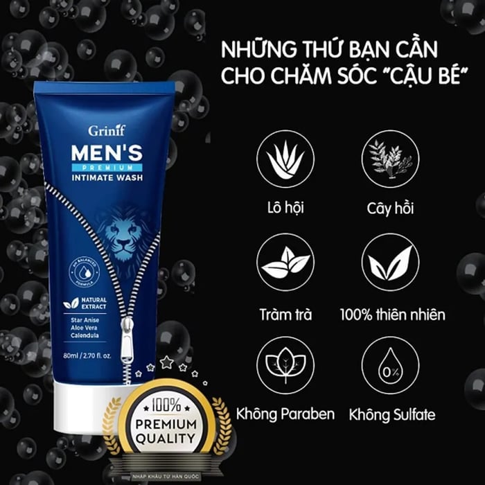 Dung Dịch Vệ Sinh Nam Chất Lượng Cao Grinif Men's Premium Intimate Wash