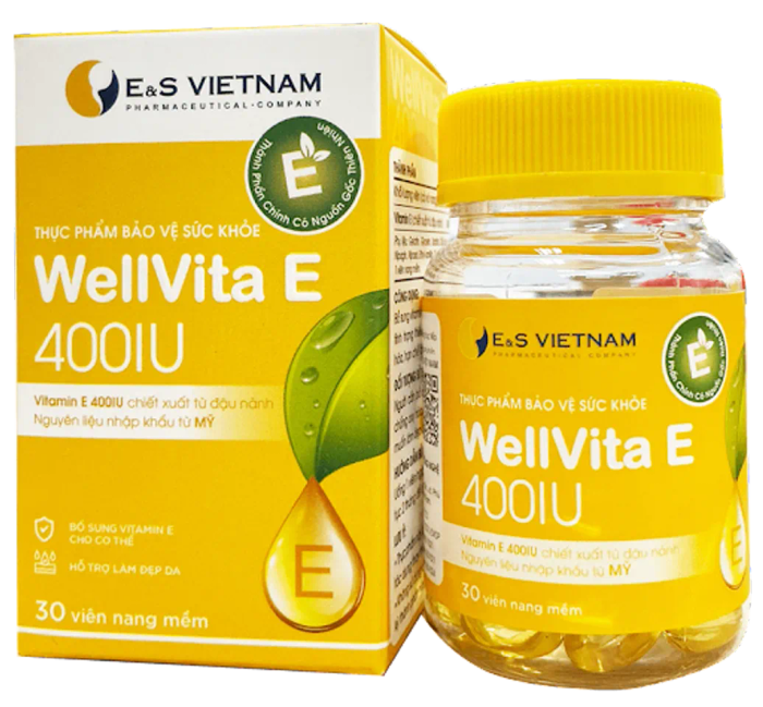 Vitamin E Tổng Hợp WellVita E 400IU, Hỗ Trợ Cải Thiện Nội Tiết