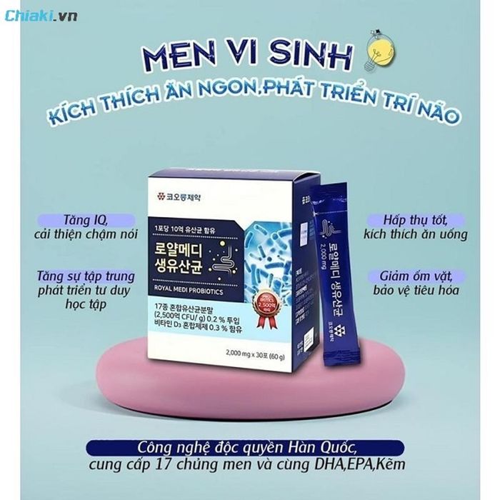 Men vi sinh Royal Medi Probiotics Hàn Quốc giúp cải thiện vấn đề chán ăn ở trẻ