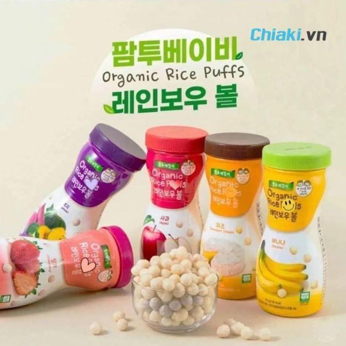 Bánh ăn dặm cho trẻ 6 tháng Organic Rice Puffs 