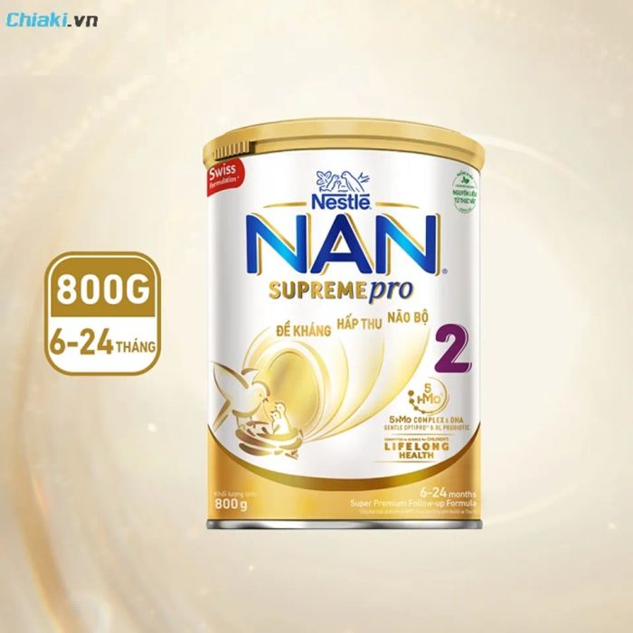 Sữa NAN Supreme Pro số 2 5HMO giúp tăng cường khả năng hấp thụ và tiêu hóa cho bé