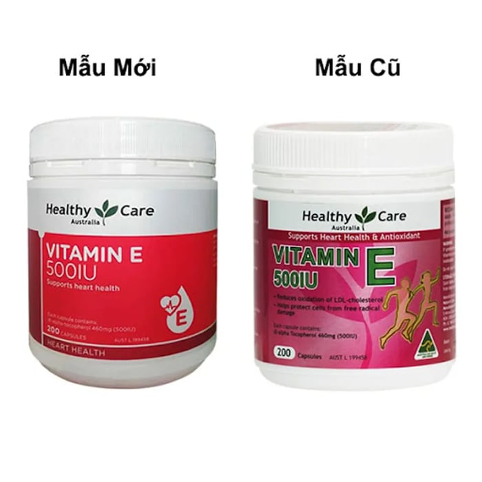 Vitamin E Healthy Care 500IU Úc, Hộp 200 Viên