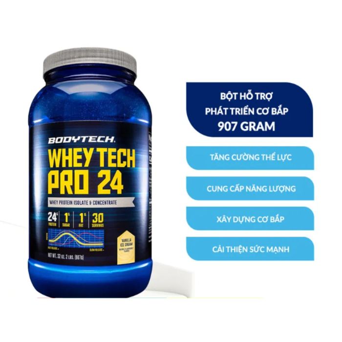 Bột tăng cơ BodyTech Whey Tech Pro 24 Protein Isolate