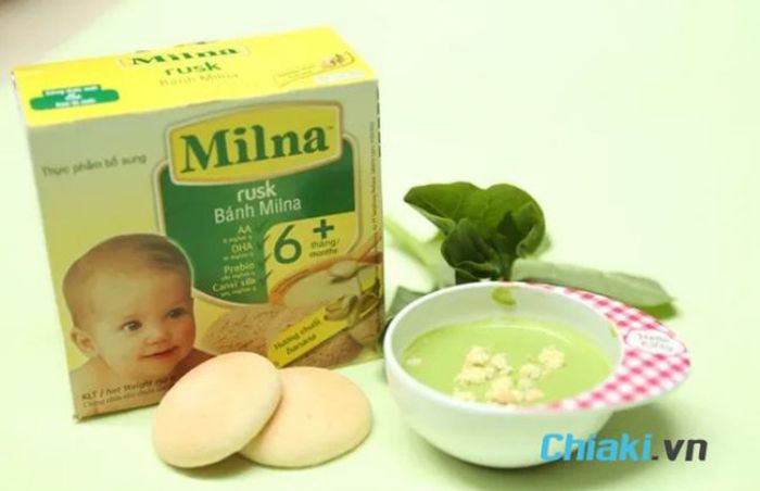 Bánh ăn dặm trẻ 6 tháng Milna