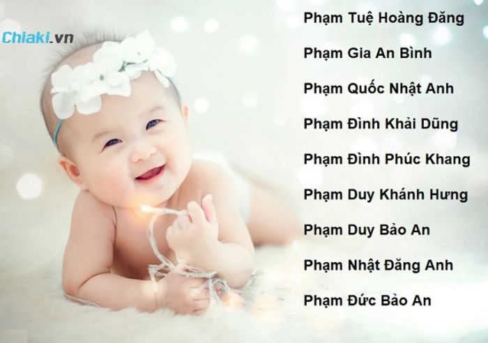 Phạm Lê Phương Chi: Tên này ám chỉ con sẽ là một cô gái cao quý và thông minh, mong muốn con có cuộc sống hạnh phúc và yên bình.