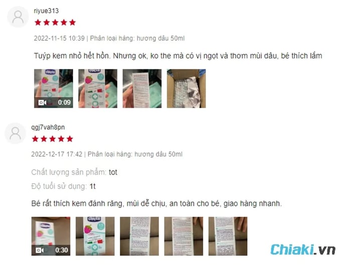 Đánh giá về Kem đánh răng cho bé 1 tuổi từ Chicco 