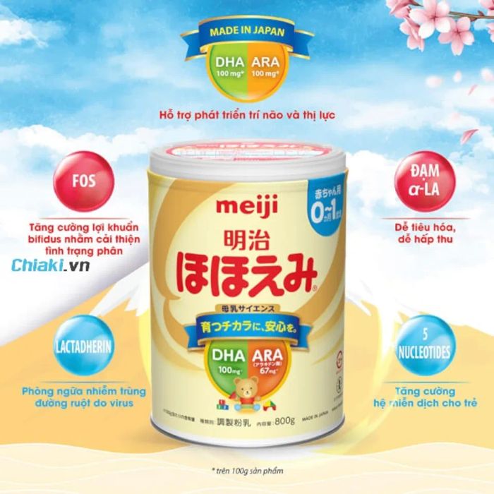 Sữa bột dinh dưỡng dành cho bé Meiji số 0