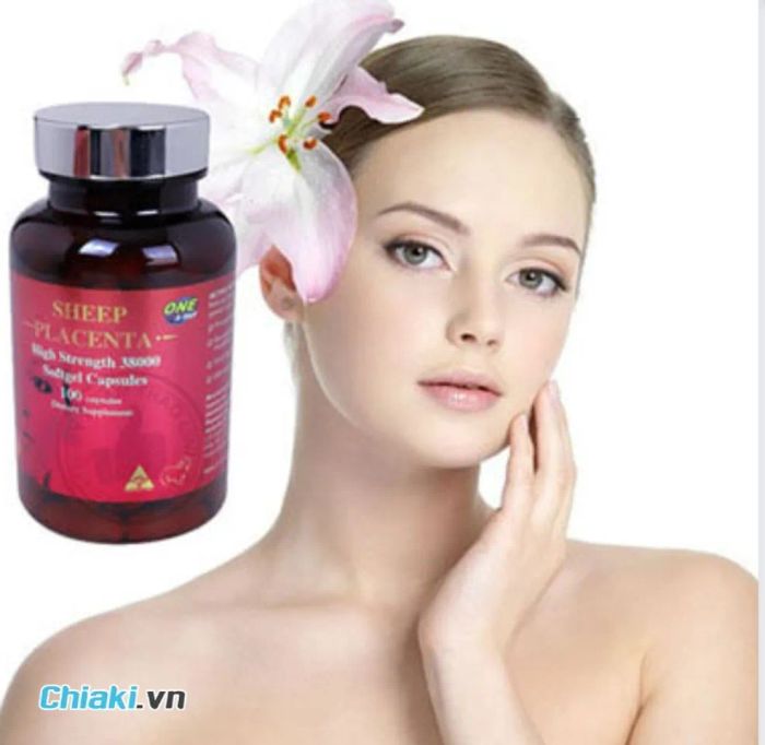 Viên nám sáng da collagen nhau thai cừu Naro Sheep Placenta 38000mg Của Úc