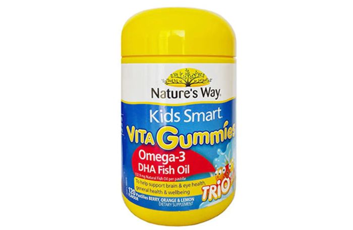 Omega 3 cho bé Nature's Way Kids Smart Vita Gummies Omega3 DHA Trio