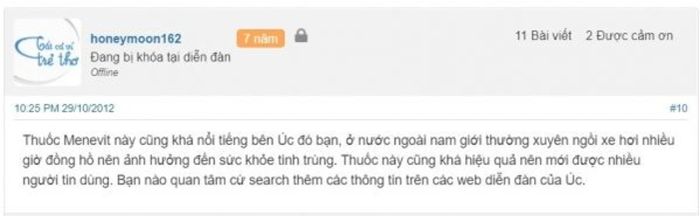 Đánh giá từ phía chị em về việc sử dụng Menevit