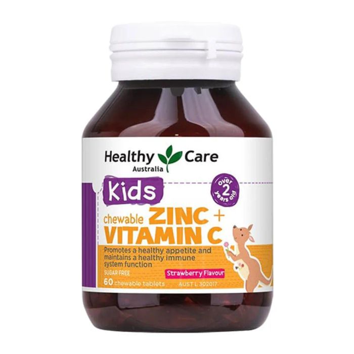 Viên uống bổ sung kẽm cho bé từ 2 tuổi trở lên Zinc + Vitamin C Healthy Care