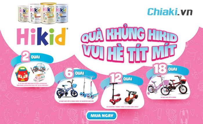 Sắm sữa Hikid, nhận quà to tại Mytour