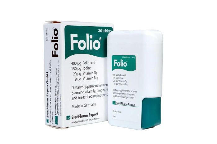 Acid Folic Folio - Viên uống bổ sung axit folic cho bà bầu 3 tháng đầu