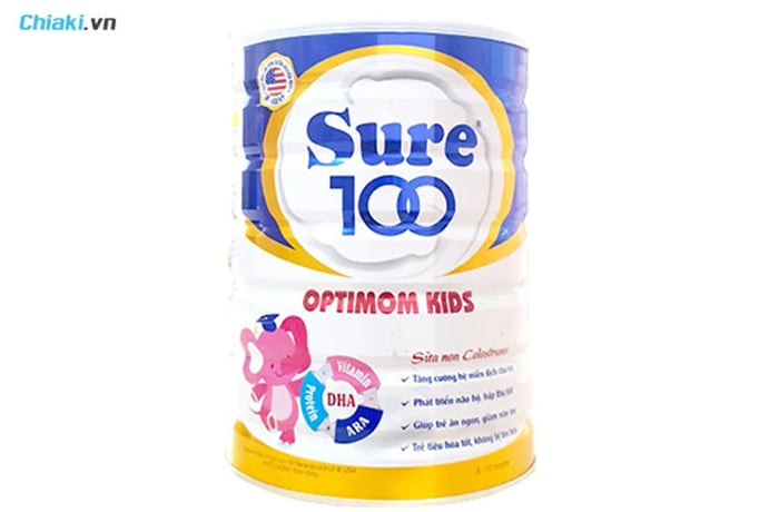 Sữa dành cho bé từ 0-6 tháng tuổi Sure 100 Optimom Kids