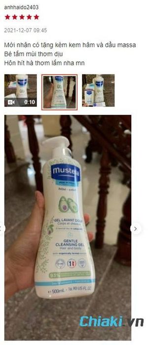 Review Sữa tắm cho bé Mustela