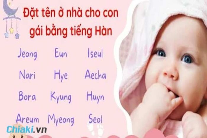 Tên đẹp ở nhà cho bé gái theo tiếng Hàn